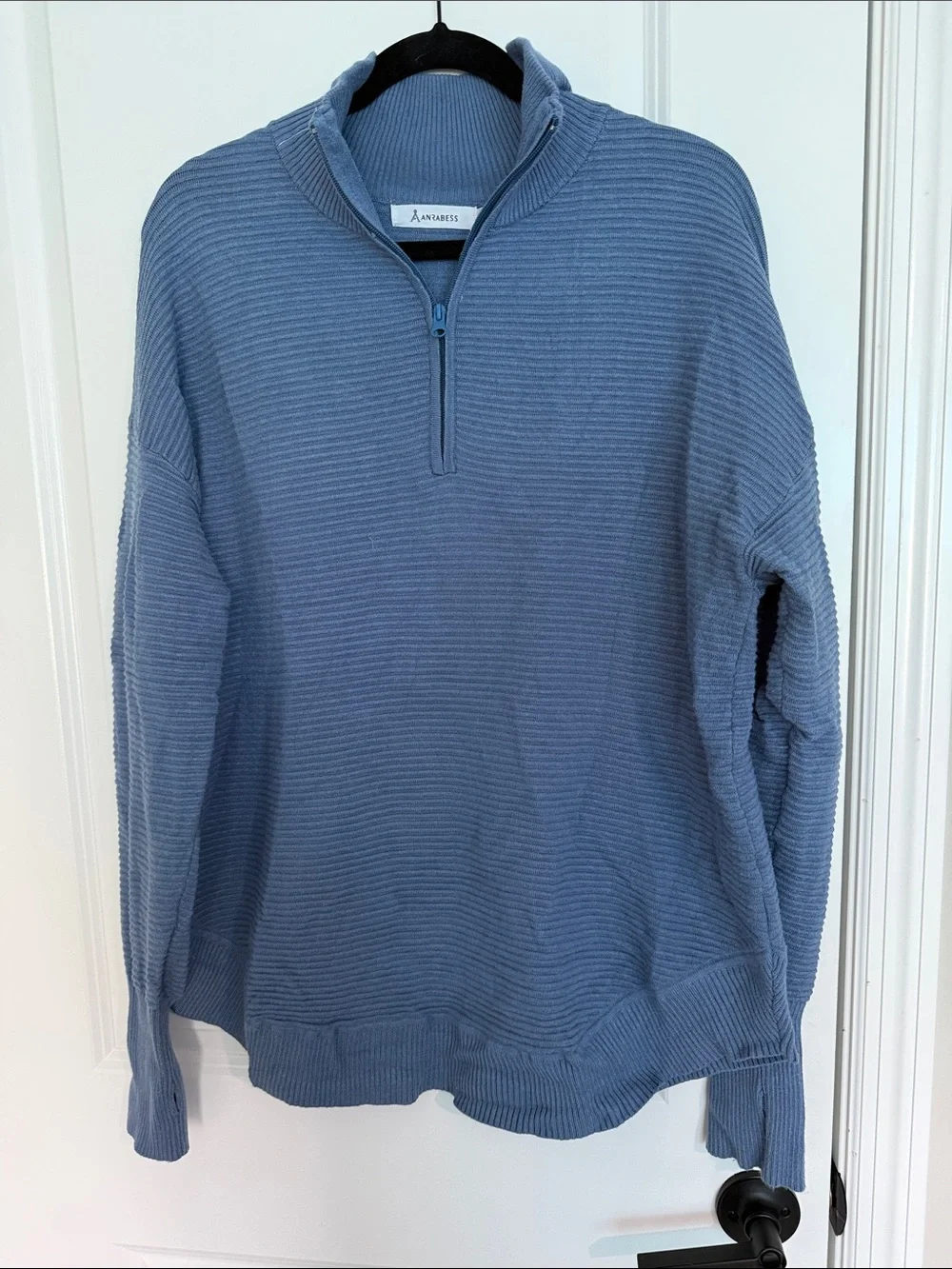 Men's Light Blue Quarter-Zip Sweater